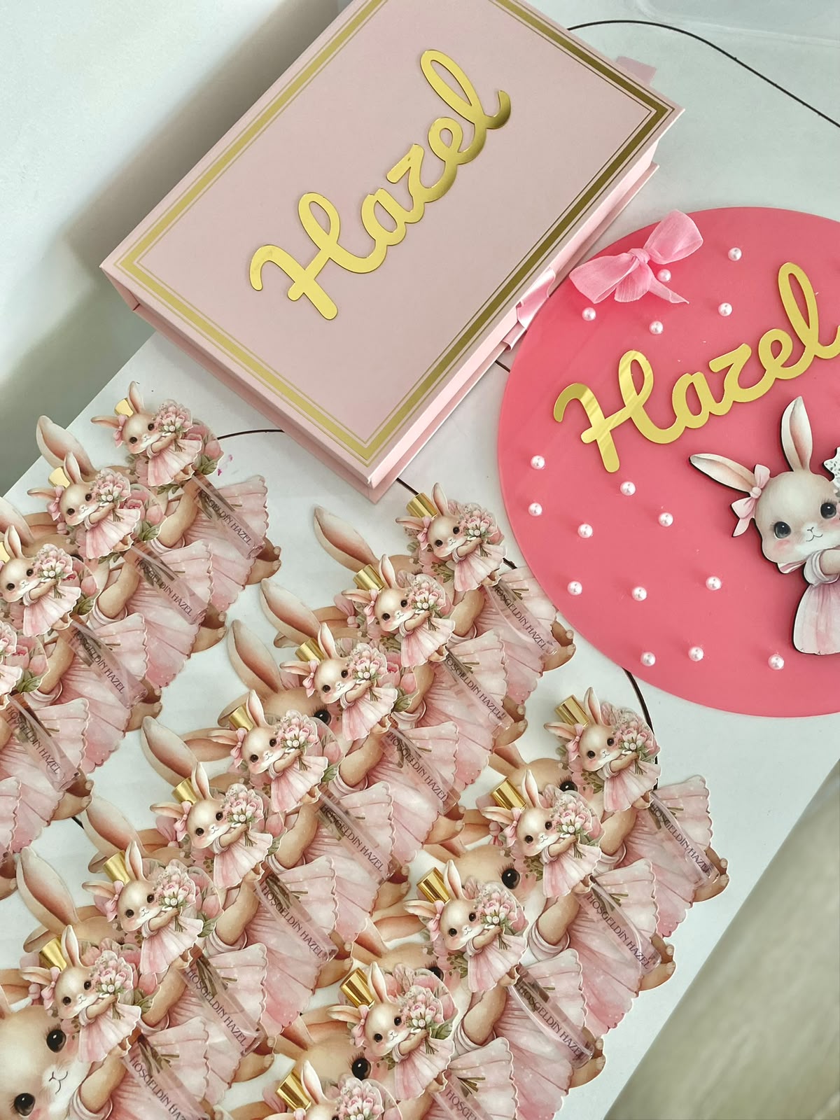 Tavşan Konseptli Pembe Set